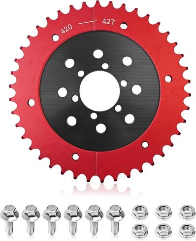Mini Bike Split Sprocket and 420 Chain 42 Tooth Hub Adapter Fit for Coleman CT200U BT200X CT200U-EX Motovox MBX10 Baja Warrior MB200 Doodlebug DB30 Predator 212 196cc 6.5hp Universal Go Kart Parts in Saudi Arabia