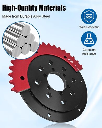 Mini Bike Split Sprocket and 420 Chain 42 Tooth Hub Adapter Fit for Coleman CT200U BT200X CT200U-EX Motovox MBX10 Baja Warrior MB200 Doodlebug DB30 Predator 212 196cc 6.5hp Universal Go Kart Parts in Saudi Arabia