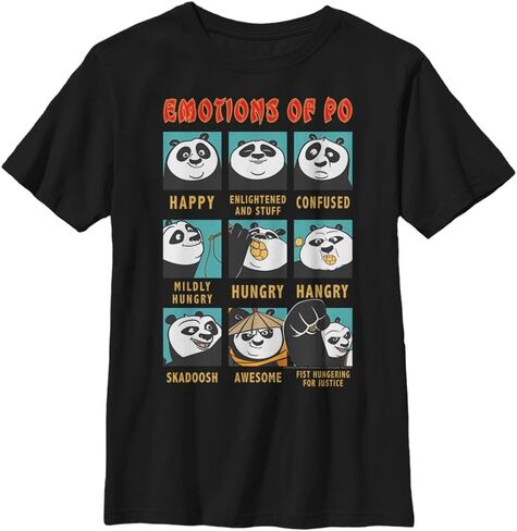 Kung Fu Panda Emotions of Po Boys Short Sleeve Tee Shirt in Saudi Arabia