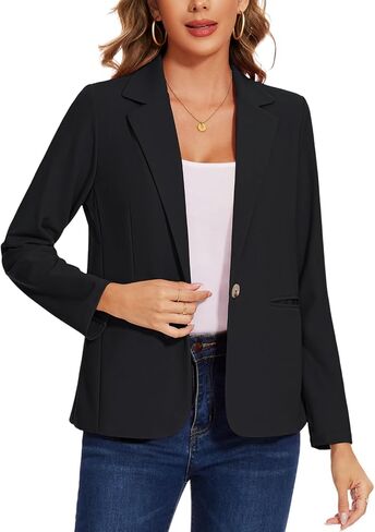 Mintlimit Women's Blazer Long Sleeve Notch Label Work Work Office زر مفتوح السترة الأمامية مع جيوب in Saudi Arabia