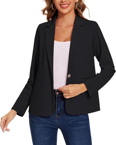 Mintlimit Women's Blazer Long Sleeve Notch Label Work Work Office زر مفتوح السترة الأمامية مع جيوب in Saudi Arabia