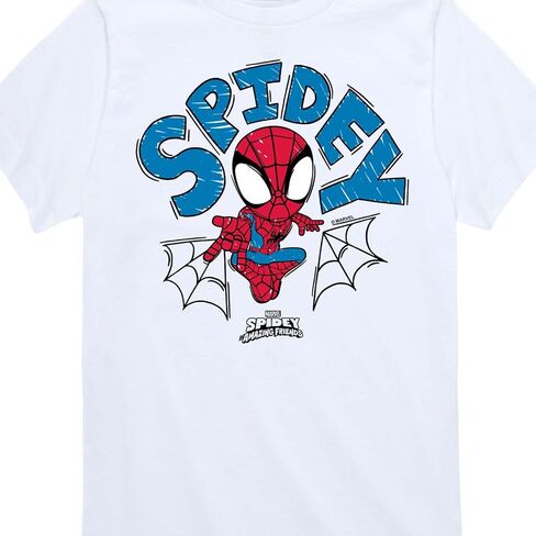 Marvel Spider -Man وأصدقائه المذهلين - Doodle Spidey - Toddler and Youth Short Sleeve Tee in Saudi Arabia
