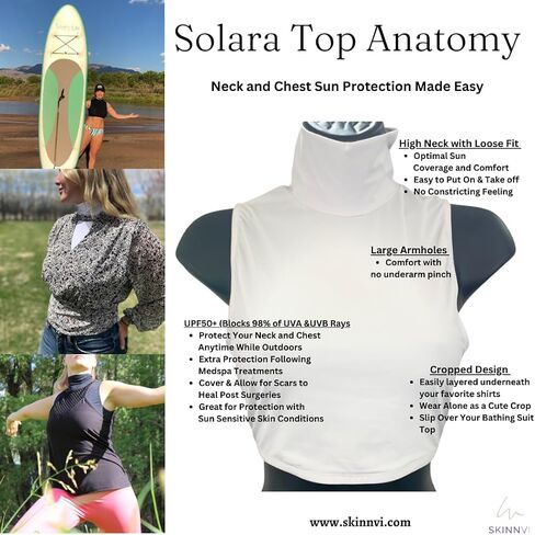 High Turtle Neck Crop Top UPF50+ Sun Protection for Neck & Chest in Saudi Arabia