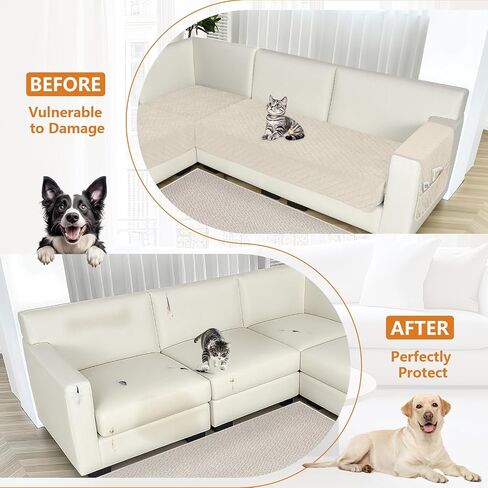 Arfntevss Waterproof Corner Sectional Couch Covers for Dogs Pet L Shape Sofa Cover Washable Velvet Large Couch Cushion Protector for Sectional Sofa Non Slip U Shaped Slipcovers (Light Gray, Large) in Saudi Arabia