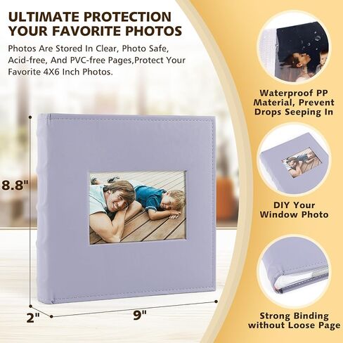 Golden State Art ، ألبوم صور مع Memo Writing Space Hold 200 4 × 6 صور أفقية ، غطاء جلدي (Sky Blue ، 2 pack) in Saudi Arabia