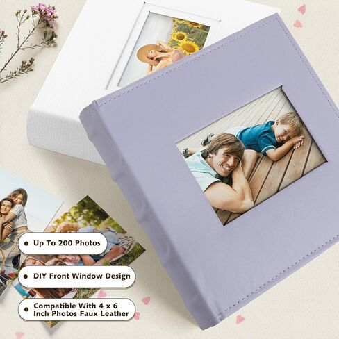 Golden State Art ، ألبوم صور مع Memo Writing Space Hold 200 4 × 6 صور أفقية ، غطاء جلدي (Sky Blue ، 2 pack) in Saudi Arabia