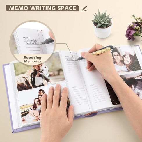 Golden State Art ، ألبوم صور مع Memo Writing Space Hold 200 4 × 6 صور أفقية ، غطاء جلدي (Sky Blue ، 2 pack) in Saudi Arabia