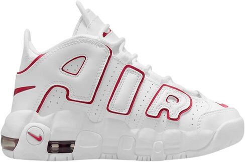 Nike Air More Uptempo Little Kids Size - 2.5 White/Varsity Red in Saudi Arabia