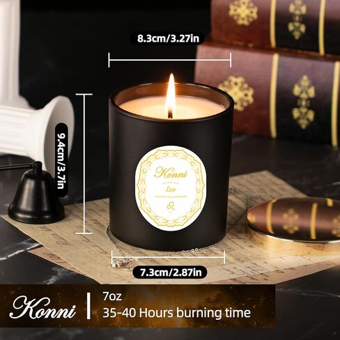 شمعة Konni Leo Zodiac للرجال نساء ، 7 أوقية شمعة معطرة ، الصنوبر والعلاج العطري Cypress للاسترخاء ، شموع شمع الصويا الشمع in Kuwait