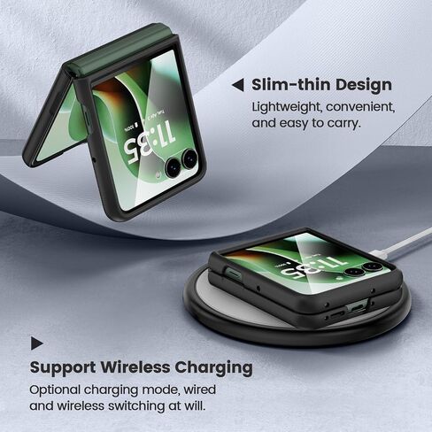 Caka for Motorola Razr 2024 Case with Clip, Moto Razr 2024 Case with Screen Protector [Not fit Razr Plus 2024], Slim Thin Flip Phone Cover and Belt Hip Holster Combo Accessories for Razr 50 - Black in Kuwait