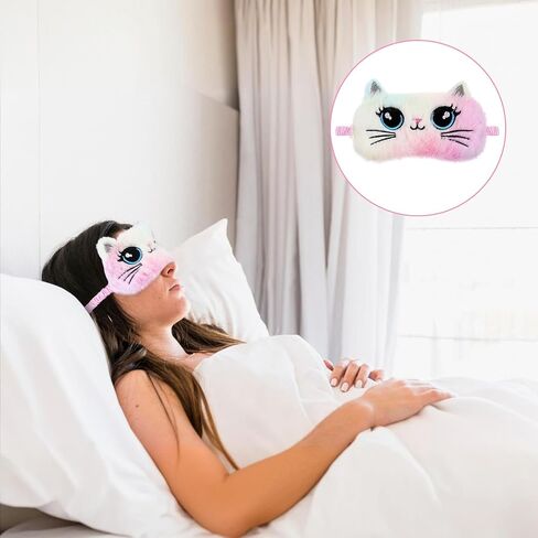 2 Pcs Sleep Mask for Kids, Cute Sleep Mask Girls Sleeping Mask, Cat Sleep Eye Cover, Funny Eye Mask for Women Girls Home Travel in Saudi Arabia