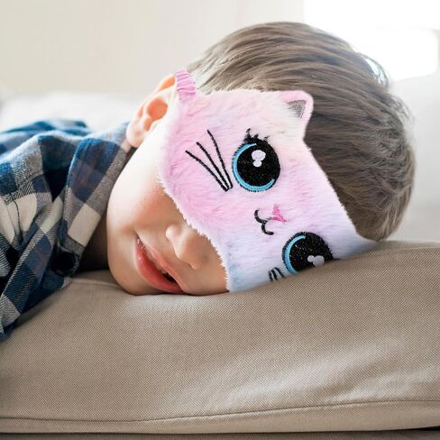 2 Pcs Sleep Mask for Kids, Cute Sleep Mask Girls Sleeping Mask, Cat Sleep Eye Cover, Funny Eye Mask for Women Girls Home Travel in Saudi Arabia