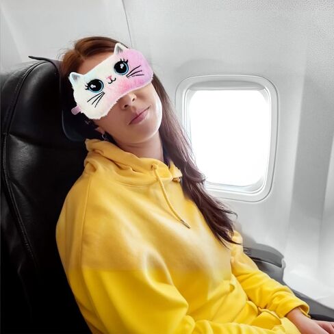 2 Pcs Sleep Mask for Kids, Cute Sleep Mask Girls Sleeping Mask, Cat Sleep Eye Cover, Funny Eye Mask for Women Girls Home Travel in Saudi Arabia