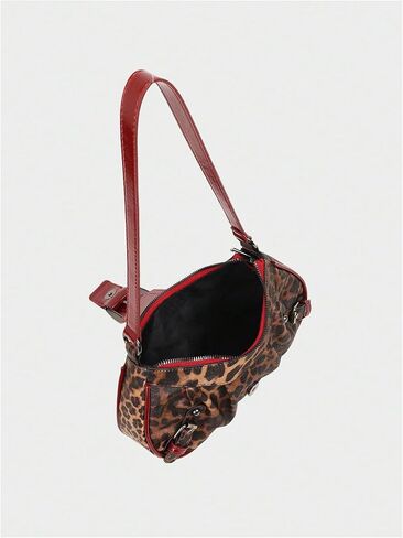 نساء Y2K Leopard Heart Herlow Hollow Handbag Bopag Top Handled Zipper Buckle Underarm Pass Mini Parse in Saudi Arabia
