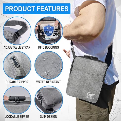 Anti-theft shoulder bag for travel - faraday bag for phone and passports - rfid blocking pouch in Kuwait
