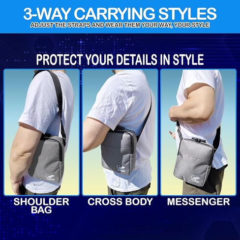 Anti-theft shoulder bag for travel - faraday bag for phone and passports - rfid blocking pouch in Kuwait