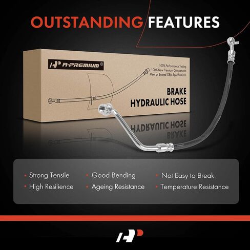 A-Premium Rear Driver Brake Hydraulic Hose Compatible with Hyundai Models - Veracruz 2007 2008 2009 2010 2011 2012 3.8L - Replace# 587373J000 in Saudi Arabia