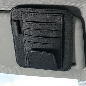 Car Sun Visor Organizer ، حامل طراز شمسي متعدد الوظائف للملحقات الداخلية للسيارة ، جيب تخزين السيارات العالمي ، بطاقة حمل ، ترخيص ، تسجيل ، وثيقة ، قلم ، مفتاح (أسود) in Kuwait