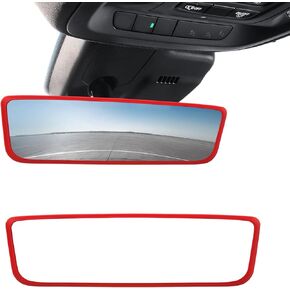 Car Rear View Mirror Protector Frame, Silicone Rearview Mirror Edge Protective Cover, Automotive Mirrors Trim Frame Decoration Compatible with Model 3 Y X S Semi 2014-2024 (Red) in Saudi Arabia