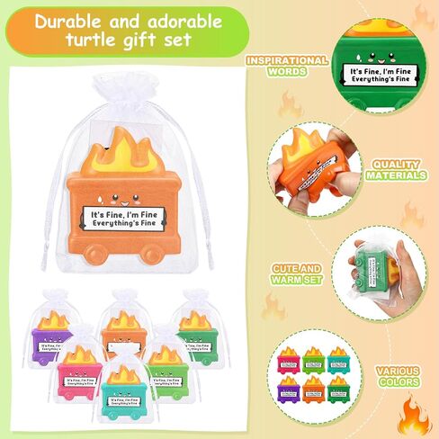 Inspirational Gift Set Dumpster Stress Balls with Positive Cards Organza Bags Relief Squeeze Balls Dietitian Appreciation Gifts Funny Gifts for Employee Coworker Students(5 Set,Dumpster) in Saudi Arabia