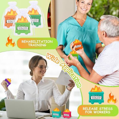 Inspirational Gift Set Dumpster Stress Balls with Positive Cards Organza Bags Relief Squeeze Balls Dietitian Appreciation Gifts Funny Gifts for Employee Coworker Students(5 Set,Dumpster) in Saudi Arabia