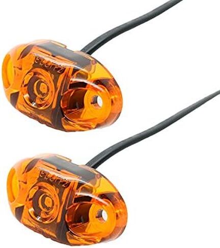 Pair of LED Amber Oval Surface Mount Clearance Side Marker Light - USA Made with, PC Rated (Two Lights) in Saudi Arabia