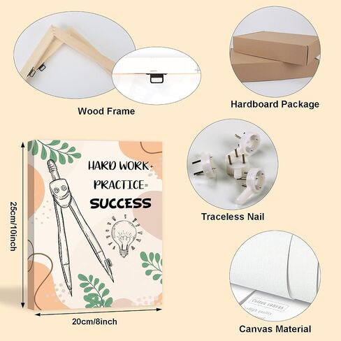 HOURIA Science Canvas Wall Art، ملصقات فيزياء الكيمياء الملونة، مجموعة من 6 (8 × 10 بوصة مؤطرة) طباعة فنية اقتباسات إيجابية ملهمة، مجموعات لوحات الإعلانات العلمية ديكور الحائط للفصول الدراسية، المدرسة المتوسطة، المختبر in Kuwait