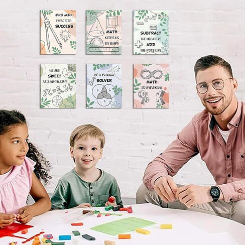 HOURIA Science Canvas Wall Art، ملصقات فيزياء الكيمياء الملونة، مجموعة من 6 (8 × 10 بوصة مؤطرة) طباعة فنية اقتباسات إيجابية ملهمة، مجموعات لوحات الإعلانات العلمية ديكور الحائط للفصول الدراسية، المدرسة المتوسطة، المختبر in Kuwait