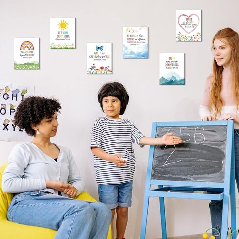 HOURIA Science Canvas Wall Art,Colorful Chemistry Physics Posters,Set of 6 (8"x10" Framed)Inspirational Positive Quotes Art Print,Science Bulletin Board Sets Wall Decor for Classroom,Middle School,Lab in Kuwait