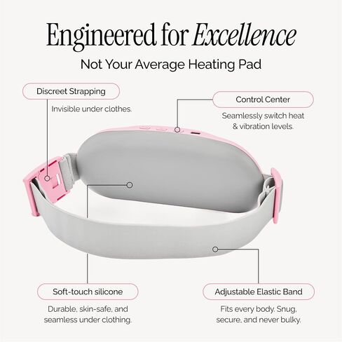 Menstrual Heating Pad for Period Cramps – Portable Heating Pad for Period Cramps Relief with Heat & Massage, Wearable Cordless Period Warmer for Cramps Pain Relief, Rechargeable & Wireless in Saudi Arabia