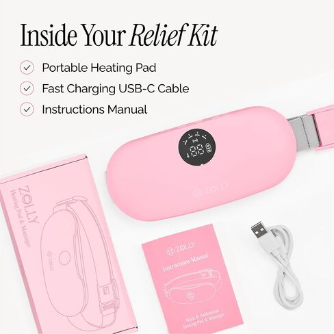 Menstrual Heating Pad for Period Cramps – Portable Heating Pad for Period Cramps Relief with Heat & Massage, Wearable Cordless Period Warmer for Cramps Pain Relief, Rechargeable & Wireless in Saudi Arabia