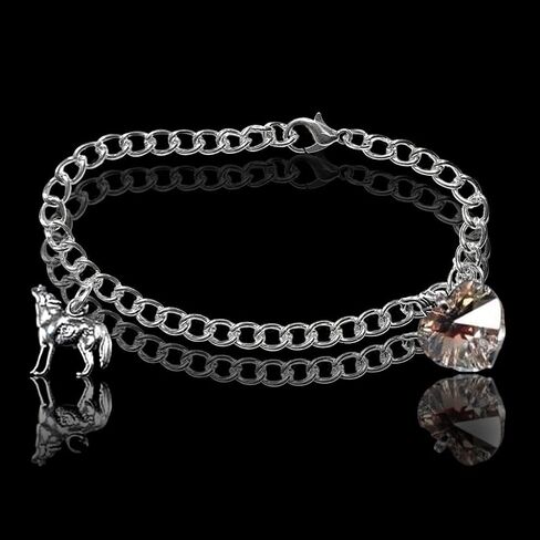Twilight Breaking Dawn Bella's Wolf & Heart Bracelet Prop Replica Jewelry Handmade in Saudi Arabia