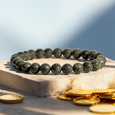 Raw Pyrite Bracelet | Attracts Money & Boost Confidence | Astrology Bracelet for Men & Women | Crafted with Healing Crystals | Durable String with Certificate of Authenticity in Saudi Arabia