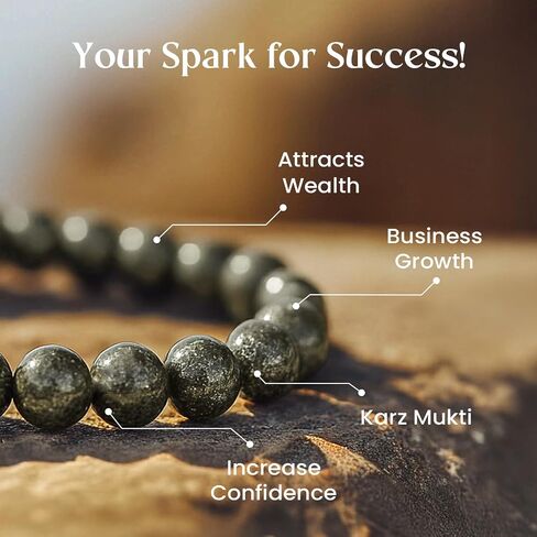 Raw Pyrite Bracelet | Attracts Money & Boost Confidence | Astrology Bracelet for Men & Women | Crafted with Healing Crystals | Durable String with Certificate of Authenticity in Saudi Arabia