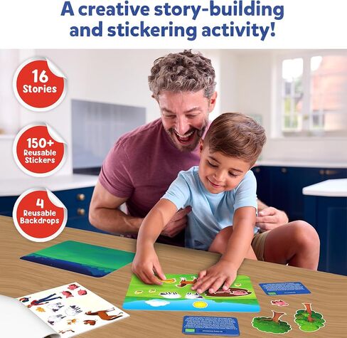 Skillmatics Reusable Stickers - Around Town, Creative Story Building Activity, Mess-Free, Learning & Educational Travel Toy, 150+ Stickers, Preschool Skills, Gifts for Kids Ages 3, 4, 5, 6, 7 in Kuwait