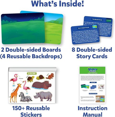 Skillmatics Reusable Stickers - Around Town, Creative Story Building Activity, Mess-Free, Learning & Educational Travel Toy, 150+ Stickers, Preschool Skills, Gifts for Kids Ages 3, 4, 5, 6, 7 in Kuwait