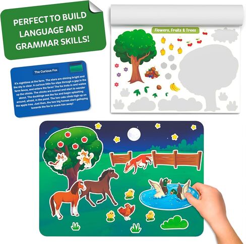 Skillmatics Reusable Stickers - Around Town, Creative Story Building Activity, Mess-Free, Learning & Educational Travel Toy, 150+ Stickers, Preschool Skills, Gifts for Kids Ages 3, 4, 5, 6, 7 in Kuwait
