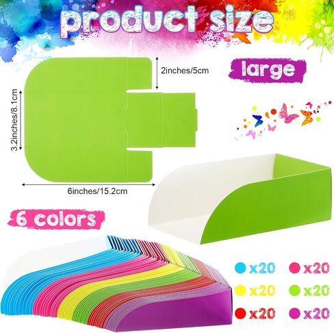 Havawish 120 Pack Colorful Hot Dog Serving Trays Paper Disposable Food Trays Bulk Open Design Hot Dog Containers Paper Food Hot Dog Holder Tray for Party Favor Snacks Sandwich BBQ Fries Nachos in Saudi Arabia
