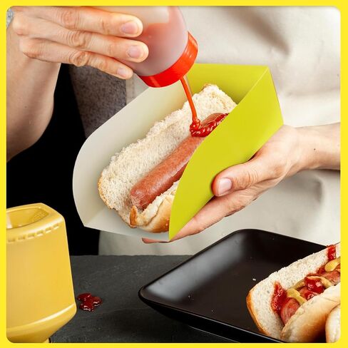 Havawish 120 Pack Colorful Hot Dog Serving Trays Paper Disposable Food Trays Bulk Open Design Hot Dog Containers Paper Food Hot Dog Holder Tray for Party Favor Snacks Sandwich BBQ Fries Nachos in Saudi Arabia