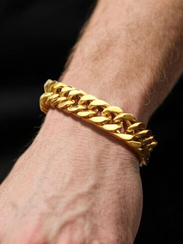 Supcare Cuban Link Bracelet for Men, 8mm/12mm/17mm Width Chains Bracelets, 7.5''/8.3''/9'' Wrist Chain for Man Husband Love Dad Gifts in Kuwait