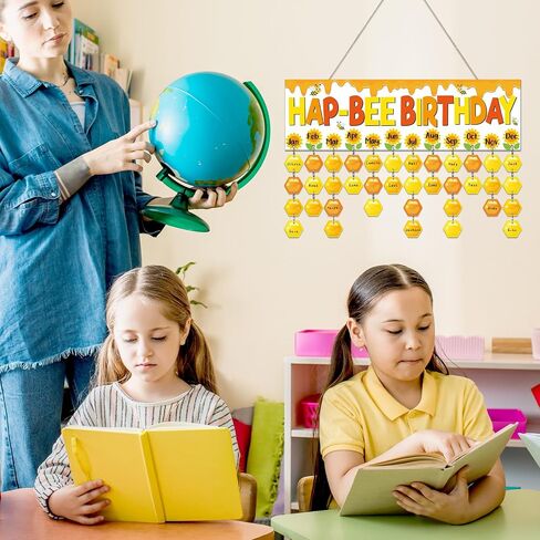 Boho Colorful Birthday Calendar Wall Hanging (16x5in) DIY Birthday Tracker Calendar Board with 116pcs Wood Tag Birthday Sign Reminder Plaque for School Classroom Bulletin Board Family in Saudi Arabia