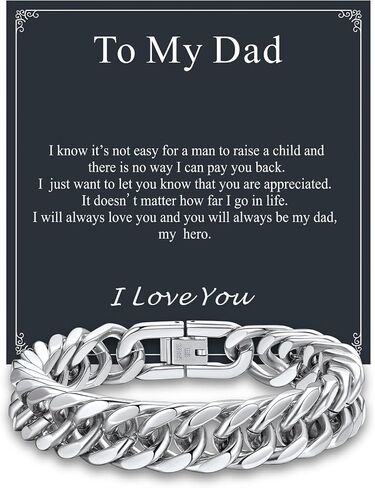 Supcare Cuban Link Bracelet for Men, 8mm/12mm/17mm Width Chains Bracelets, 7.5''/8.3''/9'' Wrist Chain for Man Husband Love Dad Gifts in Kuwait