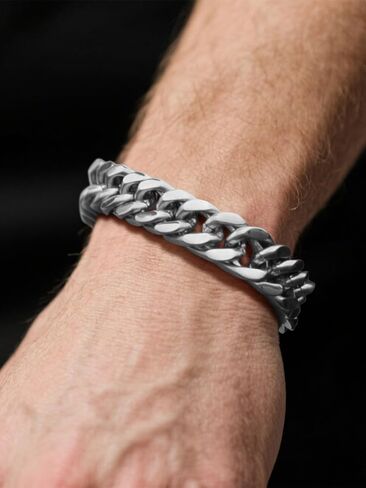 Supcare Cuban Link Bracelet for Men, 8mm/12mm/17mm Width Chains Bracelets, 7.5''/8.3''/9'' Wrist Chain for Man Husband Love Dad Gifts in Kuwait