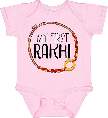 سوار inktastic الخاص بي الأول Rakhi ، Raksha Bandhan Red and Gold Bodysuit in Kuwait
