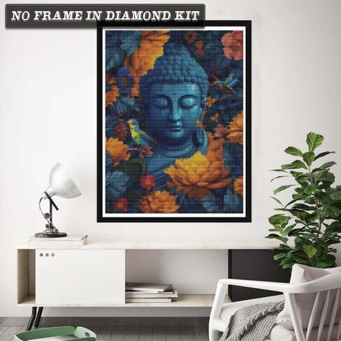 Wergund Diamond Art Painting Buddha, Diamond Art Kits for Adults Religion, Full Drill Crystal Rhinestone Embroidery Cross Stitch Arts Craft Canvas Wall Decor Gift 12x16Inch/30x40 cm-17 in Saudi Arabia