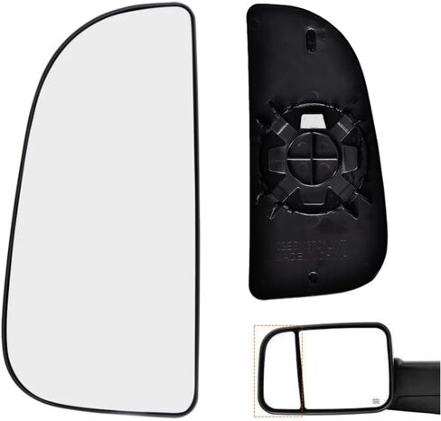 PIT66 Mirror Glass ، متوافق مع شاحنة فورد F150 Ford F150 2015-2020 ، الجانب الأيسر غير المذرع مع لوحة الدعم ، FL3Z17K707A in Saudi Arabia