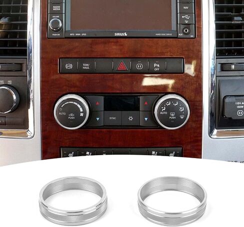 for RAM AC Control Knob Cover Trim Ring Compatible with Dodge RAM 2010 2011 2012 Red Interior Accessories 2pcs in Saudi Arabia