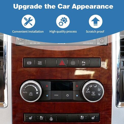 for RAM AC Control Knob Cover Trim Ring Compatible with Dodge RAM 2010 2011 2012 Red Interior Accessories 2pcs in Saudi Arabia