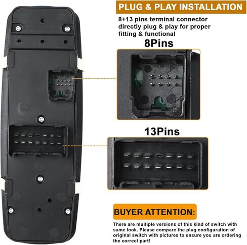 Front Left Driver Side Master Power Control Window Switch for Dodge Dart 2013-2016, Chrysler 200 2015-2016, Jeep Cherokee 2014-2016 Replace 68271203AB, 68271203AA, 56046568AC, 56046553AB, 56046553AC in Saudi Arabia