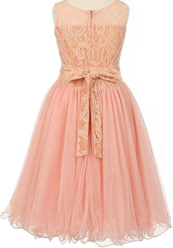 Little Girls See Through Waistline Lace Flowers Girls Dresses in Saudi Arabia